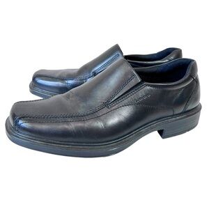 Ecco Helsinki Black Leather Slip-On Comfort Casual Dress Shoe